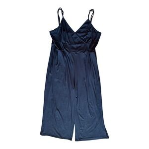 Cider Black Jumpsuit with V-Neckline and Wide-Leg Design